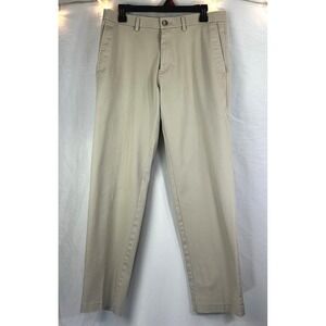 HAGGAR Khakis Men 32 x 30 Iron Free Premium Khaki Straight Fit Preppy Classic